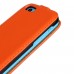 iPhone 5c - Genuine Leather Up Down Flip Protective Phone Cover Case - Pink